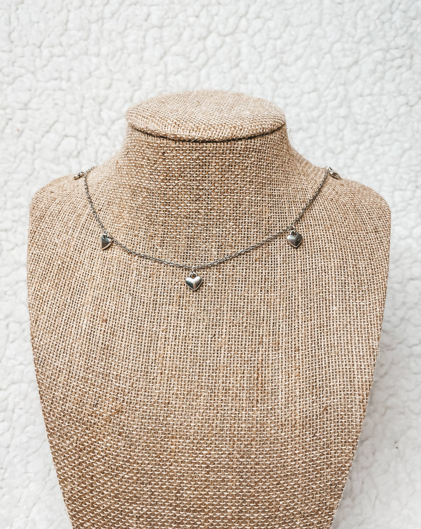 Multi-Heart Silver Necklace