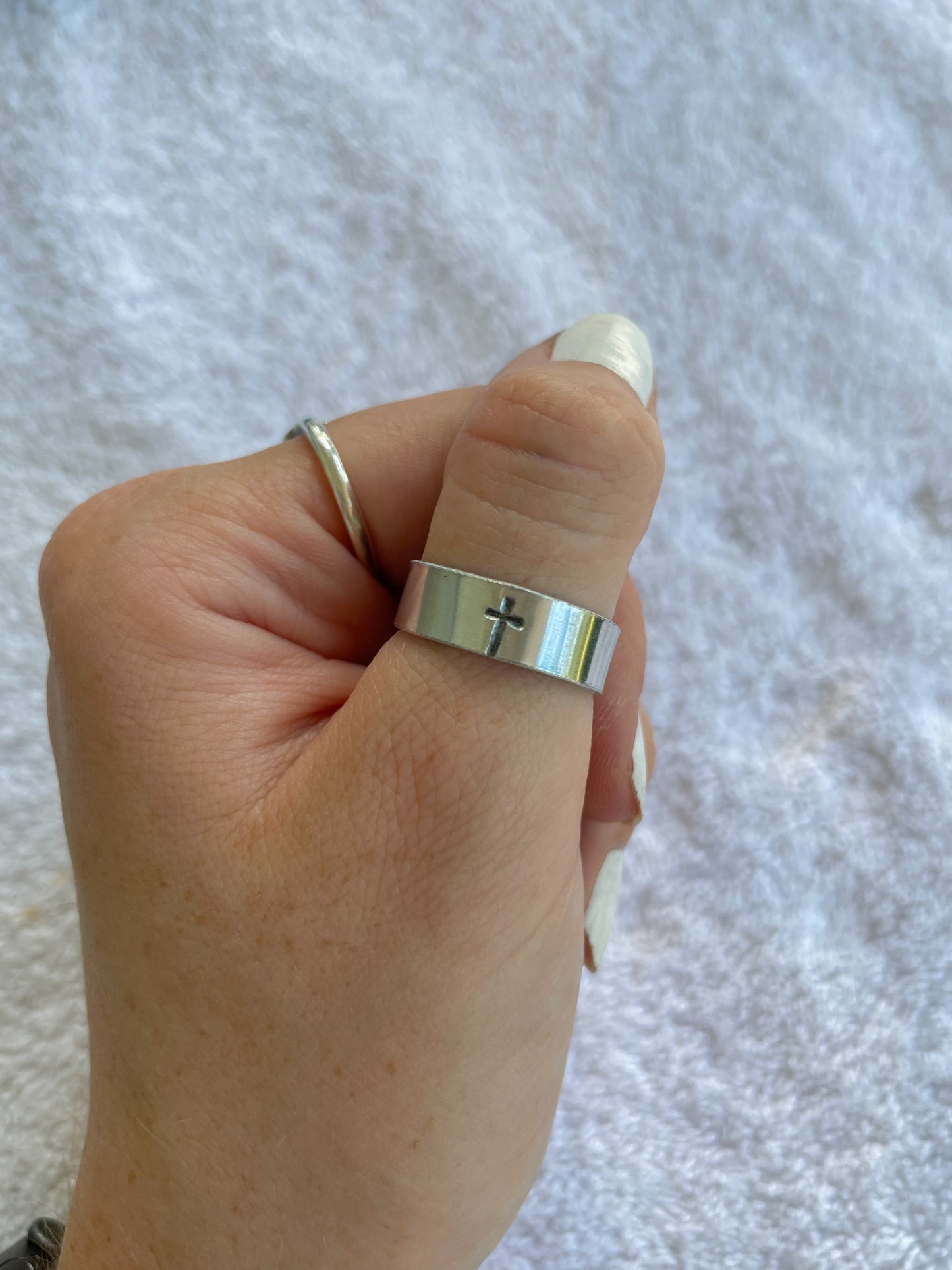 Cross Stamped Ring